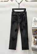 Chrome Hearts Black & Tonal Black Cross Patch Denim Jeans