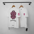 Chrome Hearts Pink Floral Vine Cross T-Shirt (White)