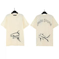 Palm Angels Sketch Shark Graphic T-Shirt - Beige