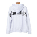 Palm Angels Curved Logo Back Shoulder Hoodie - White/Black